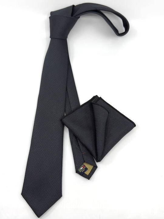 Legend Accessories Σετ Ανδρικής Γραβάτας Μονόχρωμη σε Γκρι Χρώμα