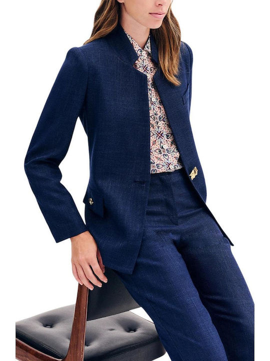 Forel Damen Mittellang Blazer Blue
