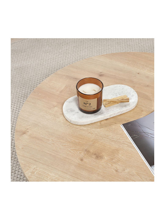 Megapap Rundes Zentral Kaffeetisch Soleil Holzfarbe Sapphire Eiche M90xL90xH40cm