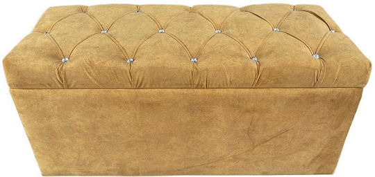 Bankhocker mit Stauraum Bezogen mit Samt Gelb