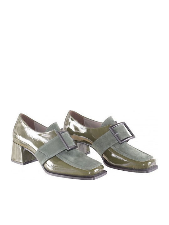 Leder Pumps Grün