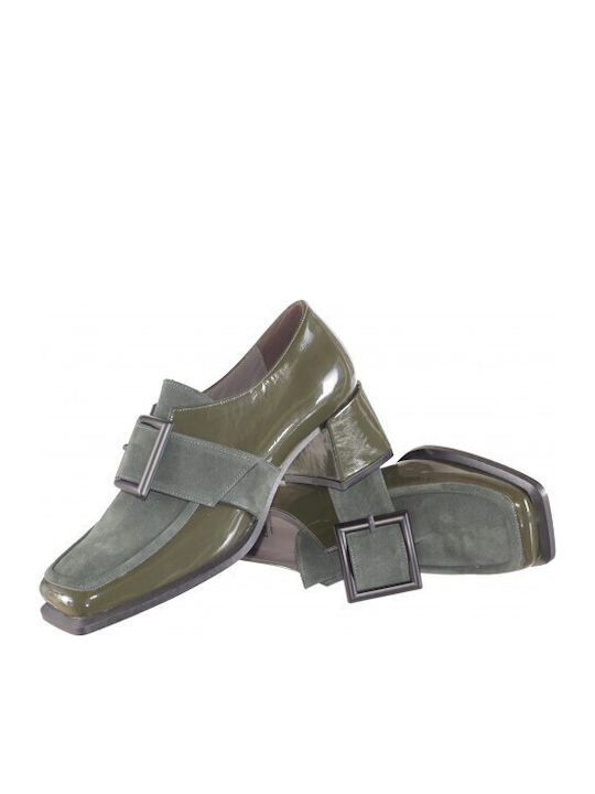 Leder Pumps Grün