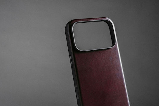 Nomad 360 Full Cover Leather / Silicone 0.85mm With Burgundy Neck Strap (iPhone 17 Pro)