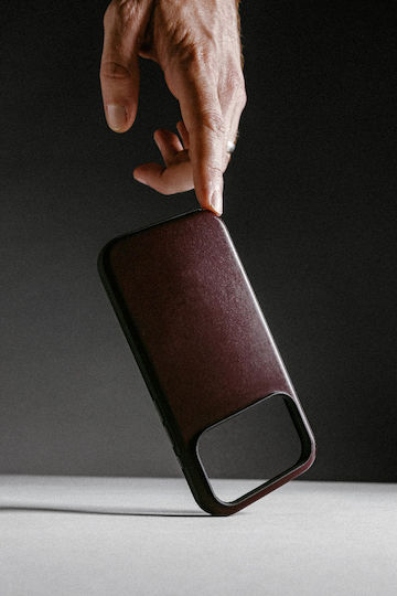 Nomad 360 Full Cover Leather / Silicone 0.85mm With Burgundy Neck Strap (iPhone 17 Pro)