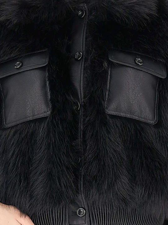 Frauen Pelz Black