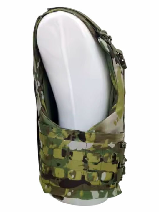 Set Vestă Tactică Reglabilă + 2 Plăci Balistice Nij Iv Linovit Airsoft Paintball Sport Tir Vânătoare Outdoor Material Oxford 1000d Sistem Molle Rezistent La Gloanțe Perforante 7.62x63mm M2 Ap Culoare Camuflaj Kaki