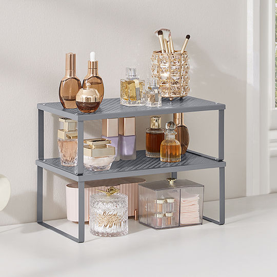 Songmics Shelf Rack Organization 2 Pieces Grey