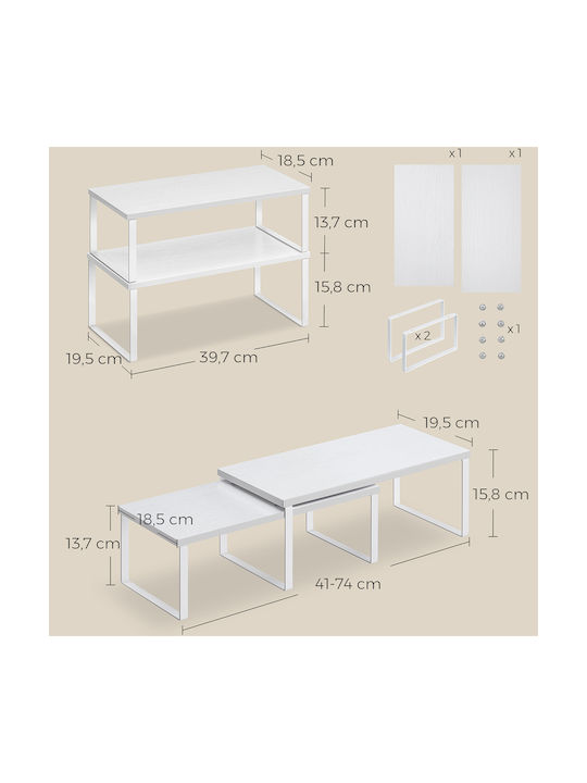 Songmics Shelf Rack Organization 2 Pieces White