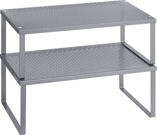 Songmics Shelf Rack Organization 2 Pieces Grey
