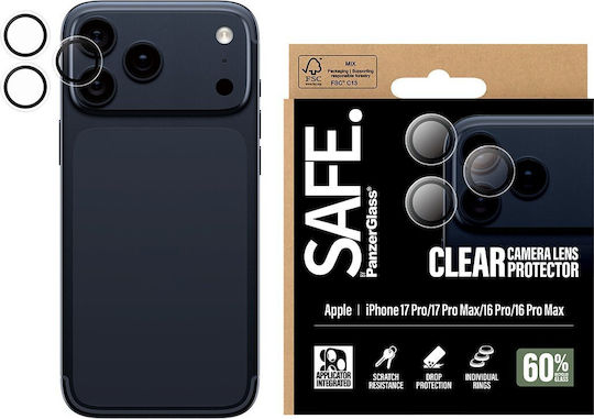 PanzerGlass Safe Προστασία Κάμερας Tempered Glass Διάφανο για το Iphone 17 Pro, Iphone 17 Pro Max, Iphone 16 Pro, 16 Pro Max