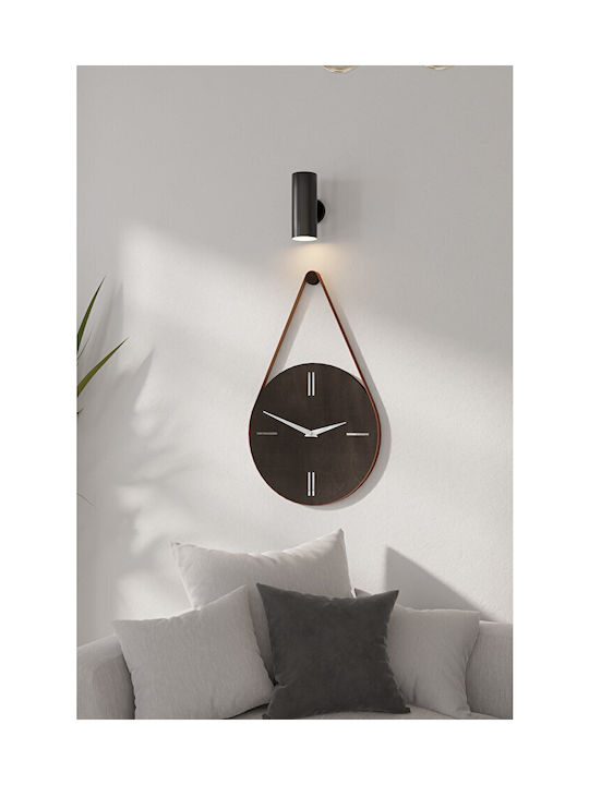 Ceas De Perete Din Lemn Cu Curea Din Piele – Design Modern