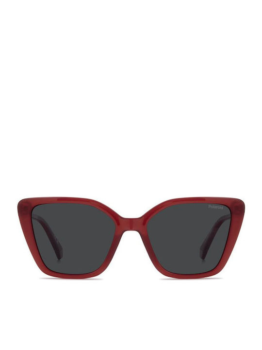 Polaroid Women's Sunglasses with Red Plastic Frame and Gray Lens PLD4189/S 8CQ/M9