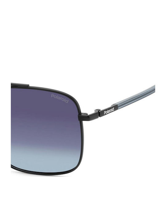 Polaroid Men's Sunglasses with Black Metal Frame and Blue Gradient Lens PLD4192/G 003/Z7
