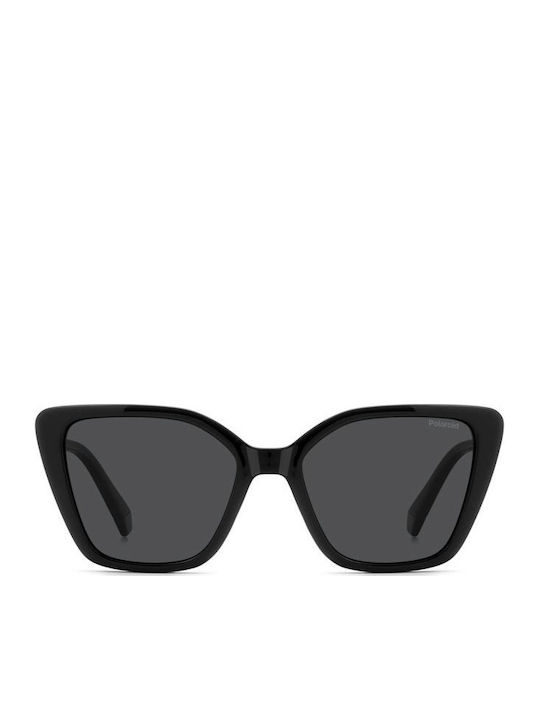 Polaroid Damentragen Sonnenbrille mit Schwarzem Horn umrandetem Rahmen und Grauen Gläser PLD4189/S 807/M9