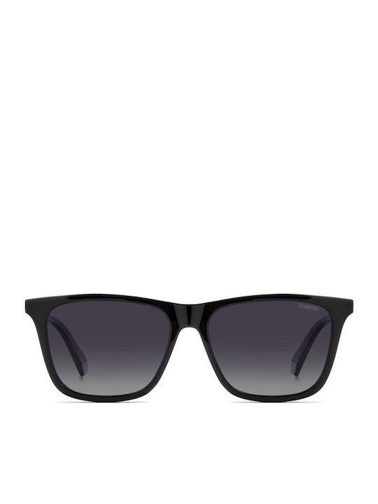 Polaroid Herren Sonnenbrillen mit Schwarzem Horn umrandetem Rahmen und Grauer Verlaufsfarbe Gläser PLD4190/S 807/WJ