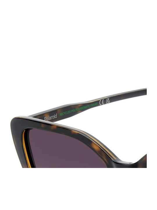 Polaroid Women's Sunglasses with Brown Tartaruga Plastic Frame and Purple Gradient Lens PLD4189/S 086/JR