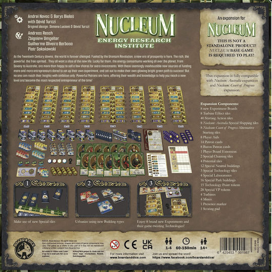 Разширение на играта Nucleum: Energy Research Institute за 1-4 играчи 14+ години (EN) Board & Dice