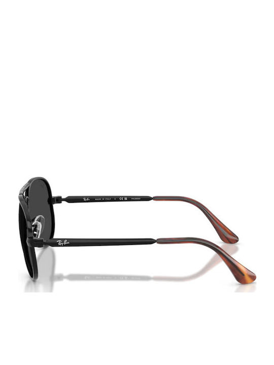 Ray Ban Unisex Sunglasses with Black Metal Frame and Black Polarized Lens RB3925 002/48