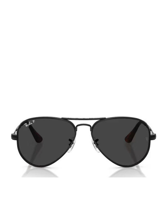 Ray Ban Unisex Sunglasses with Black Metal Frame and Black Polarized Lens RB3925 002/48