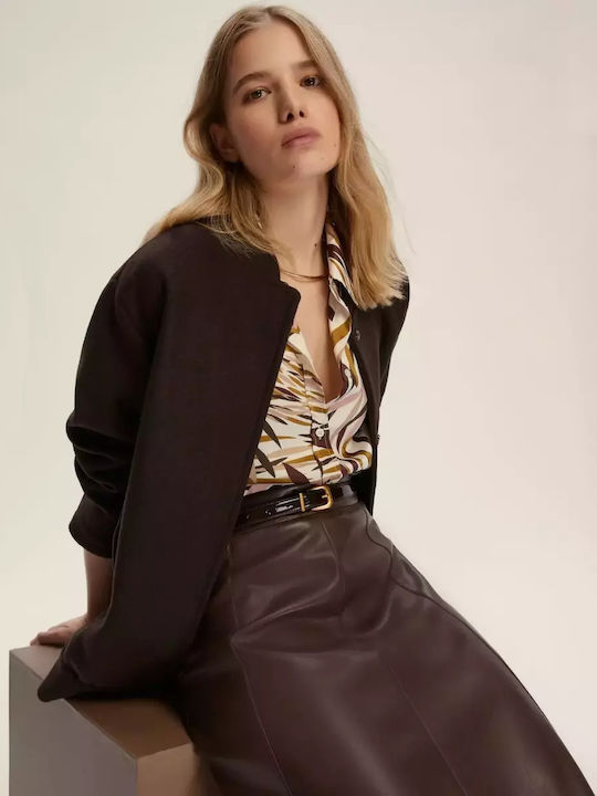 Langärmelig Damen Satin,σατεν Hemd Multicolour