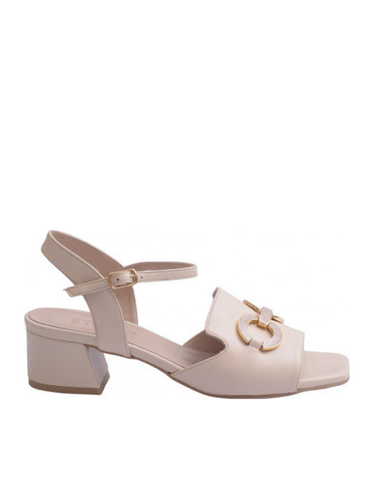 Leder Sandalen Beige