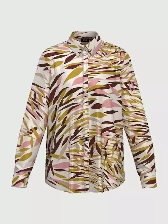 Langärmelig Damen Satin,σατεν Hemd Multicolour