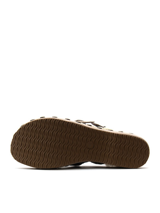 Leather Winter Women's Slippers Gray