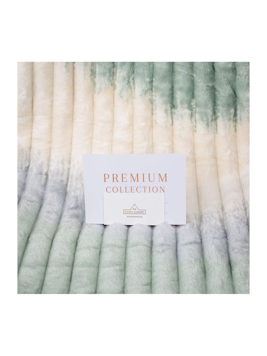 My Home Luxury Κουβέρτα Fleece Μονή 160x220εκ. Εκρού - Τιρκουαζ