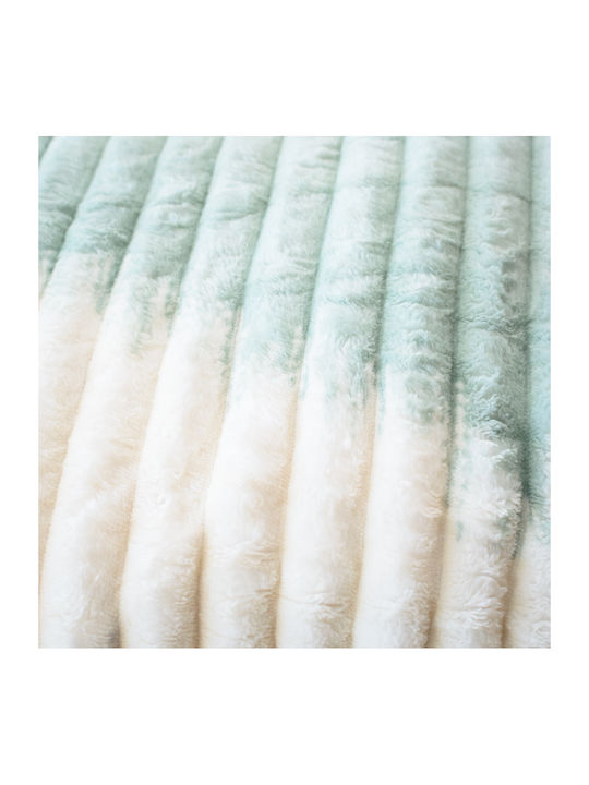 My Home Luxury Κουβέρτα Fleece Μονή 160x220εκ. Εκρού - Τιρκουαζ