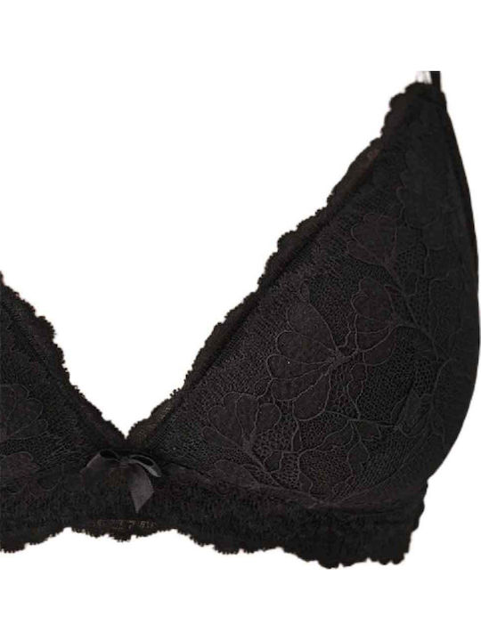 Promise Lace Underwear Set with Bra & Brazil Black