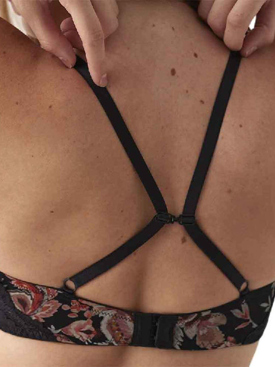 Promise Lace Underwear Set with Bra & Brazil Black