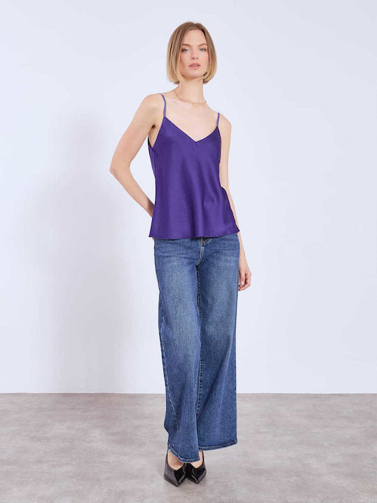 Celestino Lingerie Τοπ Σατέν Μωβ Σκούρο
