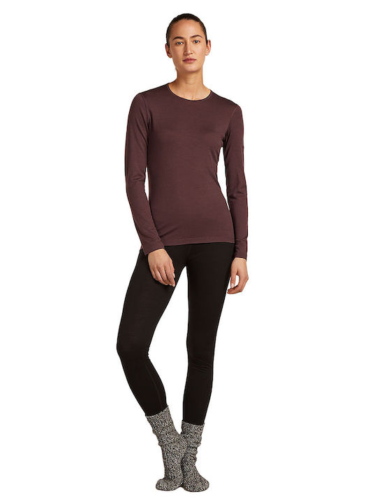 Icebreaker Oasis Damen Thermo Langarmshirt Burgundisch