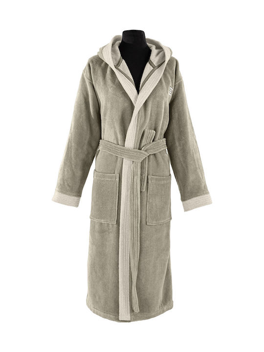 Guy Laroche Monogram Μπουρνούζι με Κουκούλα Khaki