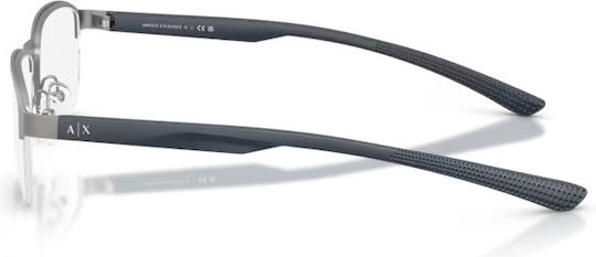 Armani Exchange Ax1061 6084 57 Rame Ochelari Dreptunghi Pentru Bărbați Metalic Gri Tortoise