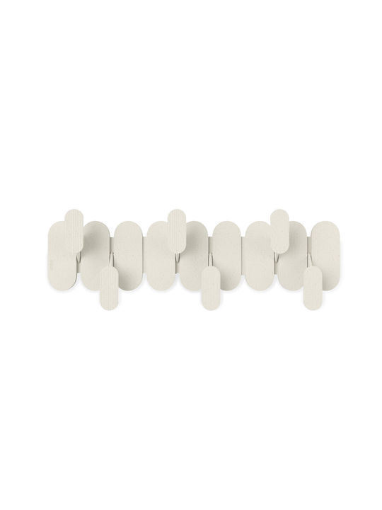 Umbra Plastic Wall Hanger 6 Hooks Beige 47x16x6cm