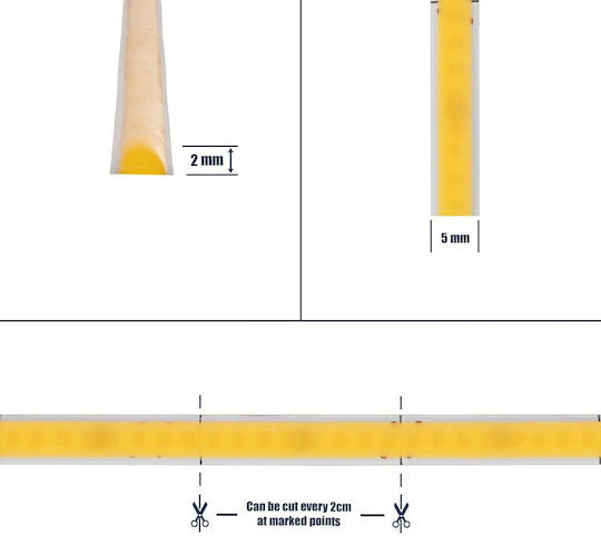 GloboStar Ταινία LED Bee 24V Φυσικό Λευκό Φως 5m Τύπου COB