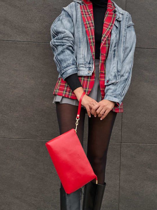 Leder Damentasche Handtasche Rot
