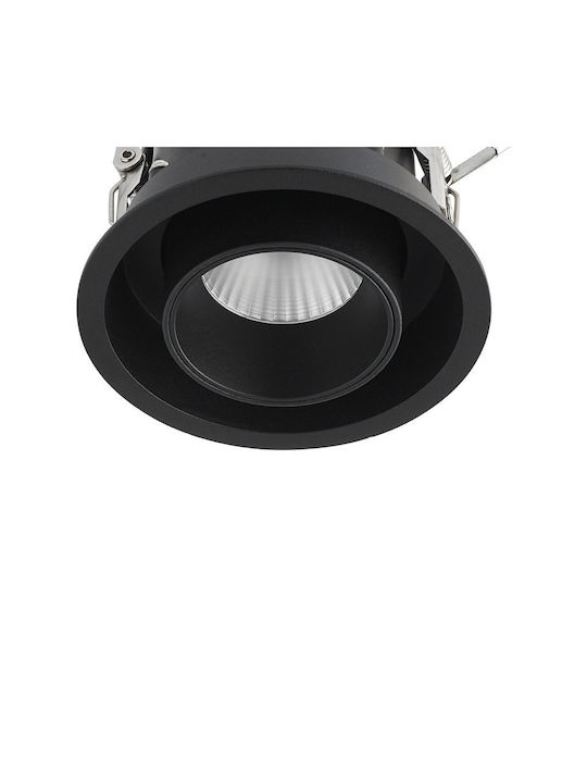 Ideal Lux Μεταλλικό Πλαίσιο για Σποτ Ενσωματωμένο LED και Θερμό Λευκό Φως Μαύρο 13.8x13.8εκ. 1τμχ