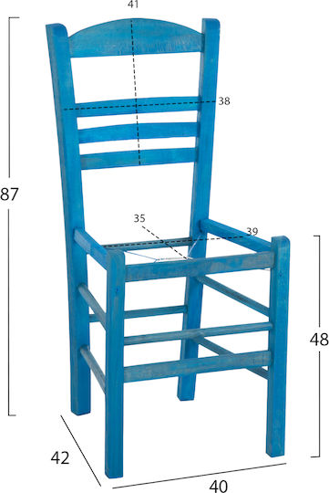 HomeMarkt Jhett Рамка на мебелите Дърво Подходящ за Стол,столче Синьо 40x42x87см