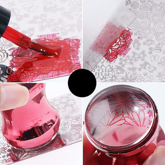 Jelly Stamp Nageldesign Δυο Καρτέλες Σχέδια