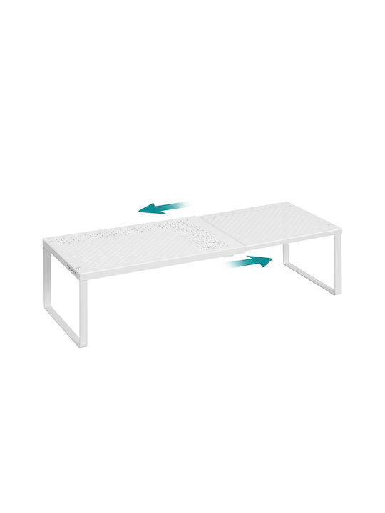 Songmics Επιτραπέζια Βάση Inox 38x23x15.3εκ. Λευκή