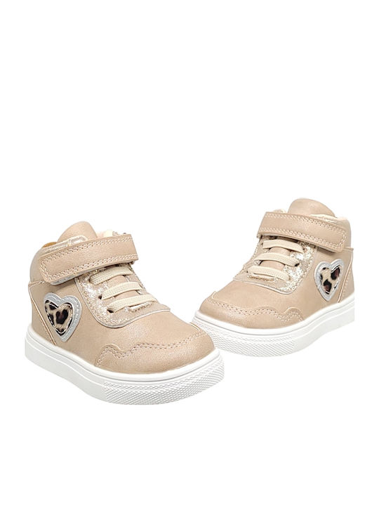 Anatomisch Kinderstiefeletten mit Klettverschluss Gold