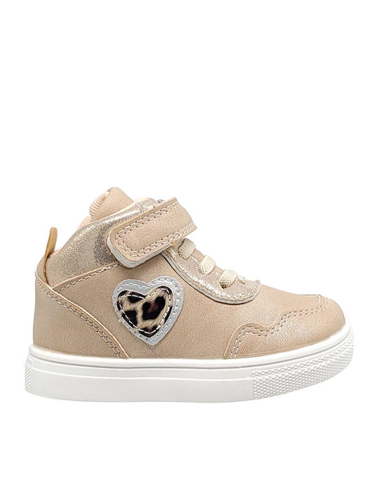 Anatomisch Kinderstiefeletten mit Klettverschluss Gold