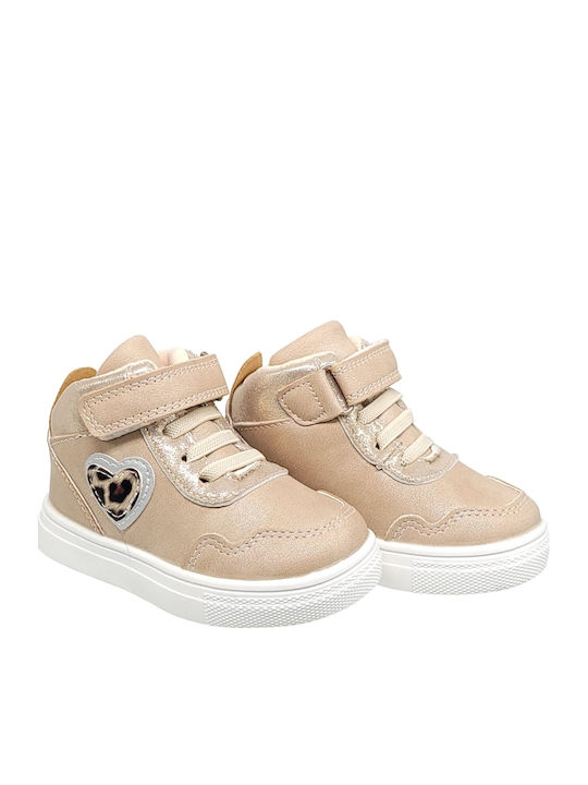 Anatomisch Kinderstiefeletten mit Klettverschluss Gold