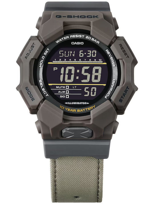 Casio Digital Herrenuhr Batterie mit Grün Stoffarmband
