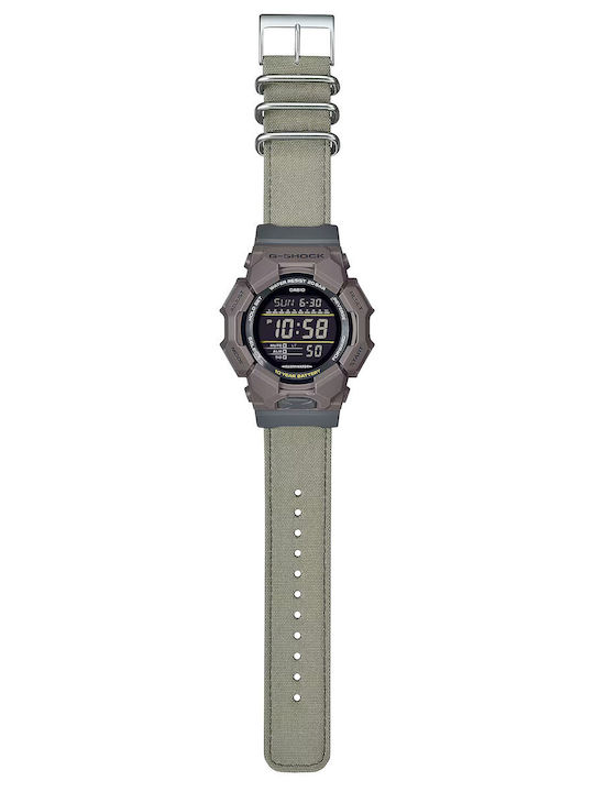 Casio Digital Herrenuhr Batterie mit Grün Stoffarmband