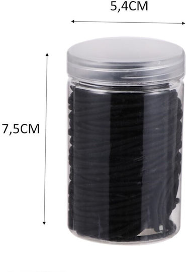 Set 50 Black Elastic Hair Scrunchies Box