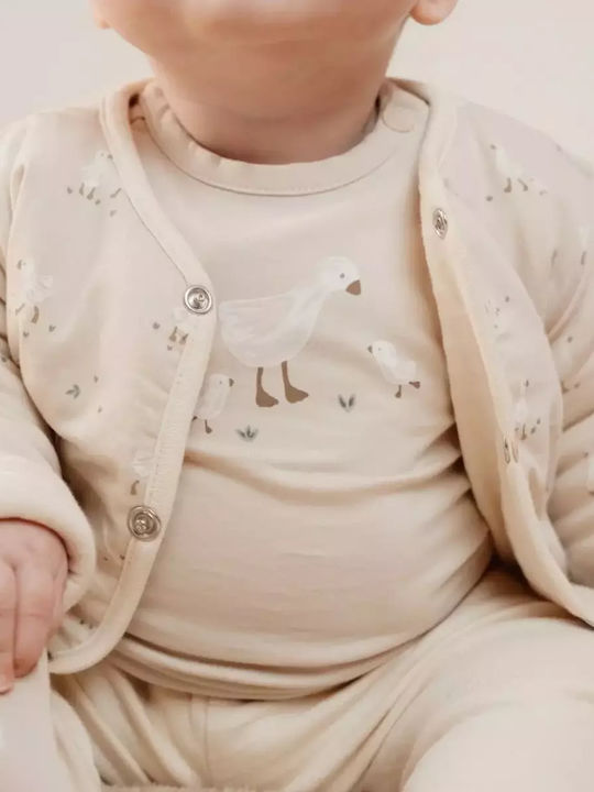Παιδική Ζακέτα Βαμβακερή Μπεζ Little Goose