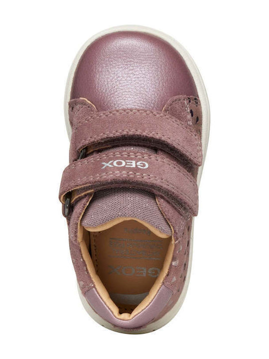 B Biglia C Leather Kids Boots with Velcro Pink